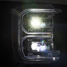 Load image into Gallery viewer, AlphaRex Headlights AlphaRex 23-26 Ford F-250 SD LUXX LED Proj Headlights Alpha Blk w/Activ Light/Seq Signal/Switchback
