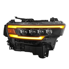 Load image into Gallery viewer, AlphaRex Headlights AlphaRex 25-26 Dodge Ram 1500 NOVA LED Proj Headlights- Black w/Activ Lit/ Seq Signal/Switchbk DRL
