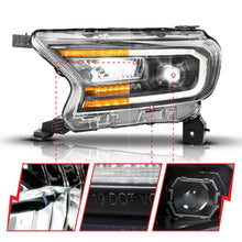 Load image into Gallery viewer, ANZO Headlights ANZO 19-23 Ford Ranger (Factory Halogen Model) Full LED Proj Headlights Init/DRL/SeqSig Black - Pair
