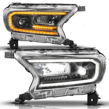 Load image into Gallery viewer, ANZO Headlights ANZO 19-23 Ford Ranger (Factory Halogen Model) Full LED Proj Headlights Init/DRL/SeqSig Black - Pair
