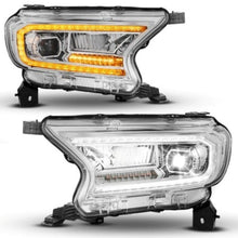 Load image into Gallery viewer, ANZO Headlights ANZO 19-23 Ford Ranger (Factory Halogen Models) Full LED Proj Headlights DRL/SeqSig Chrome - Pair
