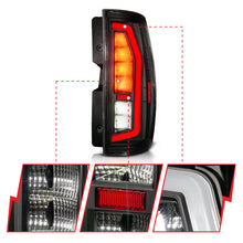 Load image into Gallery viewer, ANZO Tail Lights Anzo 07-14 Chevrolet Suburban / 07-14 GMC Yukon Black Full LED Tail Light Plank Style w/ Clear Lens
