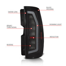 Load image into Gallery viewer, ANZO Tail Lights Anzo 07-14 Chevrolet Suburban / 07-14 GMC Yukon Black Full LED Tail Light Plank Style w/ Smoke Lens
