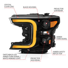 Load image into Gallery viewer, ANZO USA ZUKT_111400 ANZO USA LED Projector Headlights w/ Plank Style Switchback Black w/ Amber 111400

