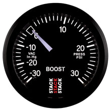 Load image into Gallery viewer, AutoMeter Gauges Autometer 52mm Stack Instruments -30INHG to +30PSI Mechanical Boost Gauge - Black
