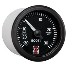 Load image into Gallery viewer, AutoMeter Gauges Autometer 52mm Stack Instruments -30INHG to +30PSI Mechanical Boost Gauge - Black
