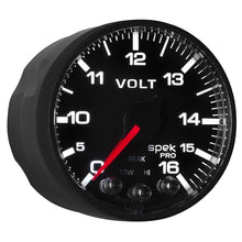 Load image into Gallery viewer, AutoMeter Gauges AutoMeter Gauge Voltmeter 2-1/16in. 16V Stepper Motor W/Peak &amp; Warn Blk/Blk Spek-Pro
