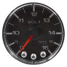 Load image into Gallery viewer, AutoMeter Gauges Autometer Spek-Pro Gauge Voltmeter 2 1/16in 16V Stepper Motor W/Peak &amp; Warn Blk/Chrm
