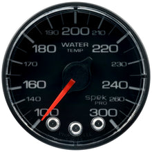 Load image into Gallery viewer, AutoMeter Gauges Autometer Spek-Pro Gauge Water Temp 2 1/16in 300f Stepper Motor W/Peak &amp; Warn Blk/Blk
