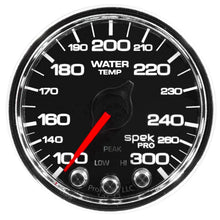 Load image into Gallery viewer, AutoMeter Gauges Autometer Spek-Pro Gauge Water Temp 2 1/16in 300f Stepper Motor W/Peak &amp; Warn Blk/Chrm
