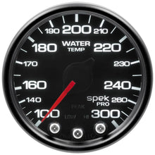 Load image into Gallery viewer, AutoMeter Gauges Autometer Spek-Pro Gauge Water Temp 2 1/16in 300f Stepper Motor W/Peak &amp; Warn Blk/Smoke/Blk
