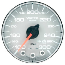Load image into Gallery viewer, AutoMeter Gauges Autometer Spek-Pro Gauge Water Temp 2 1/16in 300f Stepper Motor W/Peak &amp; Warn Slvr/Chrm
