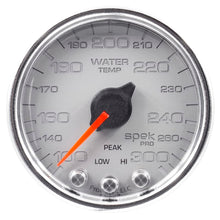 Load image into Gallery viewer, AutoMeter Gauges Autometer Spek-Pro Gauge Water Temp 2 1/16in 300f Stepper Motor W/Peak &amp; Warn Slvr/Chrm
