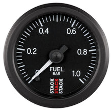 Load image into Gallery viewer, AutoMeter Gauges Autometer Stack 52mm 0-1 Bar M10 Male Pro Stepper Motor Fuel Pressure Gauge - Black
