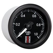 Load image into Gallery viewer, AutoMeter Gauges Autometer Stack 52mm 0-1 Bar M10 Male Pro Stepper Motor Fuel Pressure Gauge - Black

