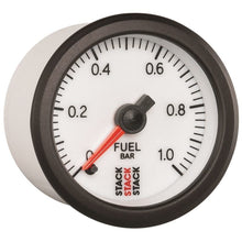 Load image into Gallery viewer, AutoMeter Gauges Autometer Stack 52mm 0-1 Bar M10 Male Pro Stepper Motor Fuel Pressure Gauge - White
