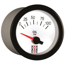 Load image into Gallery viewer, AutoMeter Gauges Autometer Stack 52mm 0-100 PSI 1/8in NPTF Electric Oil Pressure Gauge - White
