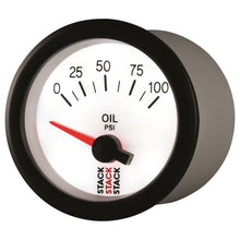 Load image into Gallery viewer, AutoMeter Gauges Autometer Stack 52mm 0-100 PSI 1/8in NPTF Electric Oil Pressure Gauge - White
