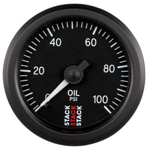 Load image into Gallery viewer, AutoMeter Gauges Autometer Stack 52mm 0-100 PSI 1/8in NPTF (M) Mechanical Oil Pressure Gauge - Black
