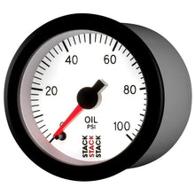Load image into Gallery viewer, AutoMeter Gauges Autometer Stack 52mm 0-100 PSI 1/8in NPTF Male Pro Stepper Motor Oil Pressure Gauge - White
