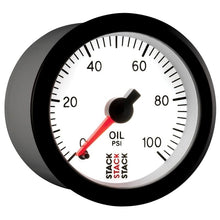 Load image into Gallery viewer, AutoMeter Gauges Autometer Stack 52mm 0-100 PSI 1/8in NPTF Male Pro Stepper Motor Oil Pressure Gauge - White
