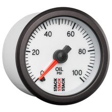 Load image into Gallery viewer, AutoMeter Gauges Autometer Stack 52mm 0-100 PSI 1/8in NPTF Male Pro Stepper Motor Oil Pressure Gauge - White
