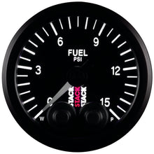 Load image into Gallery viewer, AutoMeter Gauges Autometer Stack 52mm 0-15 PSI 1/8in NPTF Male Pro-Control Fuel Pressure Gauge - Black
