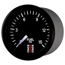 Load image into Gallery viewer, AutoMeter Gauges Autometer Stack 52mm 0-15 PSI 1/8in NPTF Male Pro Stepper Motor Fuel Pressure Gauge - Black
