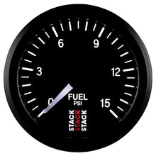 Load image into Gallery viewer, AutoMeter Gauges Autometer Stack 52mm 0-15 PSI 1/8in NPTF Male Pro Stepper Motor Fuel Pressure Gauge - Black
