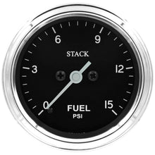 Load image into Gallery viewer, AutoMeter Gauges Autometer Stack 52mm 0-15 PSI 1/8in NPTF Male Pro Stepper Motor Fuel Pressure Gauge - Classic
