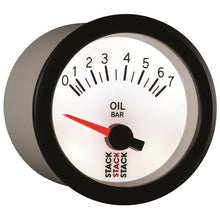Load image into Gallery viewer, AutoMeter Gauges Autometer Stack 52mm 0-7 Bar M10 Male Electric Oil Pressure Gauge - White
