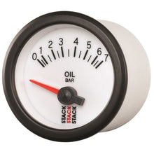 Load image into Gallery viewer, AutoMeter Gauges Autometer Stack 52mm 0-7 Bar M10 Male Electric Oil Pressure Gauge - White

