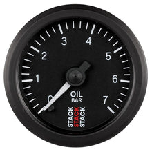 Load image into Gallery viewer, AutoMeter Gauges Autometer Stack 52mm 0-7 Bar M10 Male Pro Stepper Motor Oil Pressure Gauge - Black
