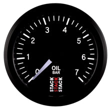Load image into Gallery viewer, AutoMeter Gauges Autometer Stack 52mm 0-7 Bar M10 Male Pro Stepper Motor Oil Pressure Gauge - Black
