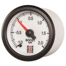 Load image into Gallery viewer, AutoMeter Gauges Autometer Stack 52mm -1 to +2 Bar (Incl T-Fitting) Pro Stepper Motor Boost Pressure Gauge - White
