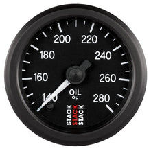 Load image into Gallery viewer, AutoMeter Gauges Autometer Stack 52mm 140-280 Deg F 1/8in NPTF Male Pro Stepper Motor Oil Temp Gauge - Black
