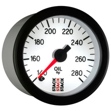 Load image into Gallery viewer, AutoMeter Gauges Autometer Stack 52mm 140-280 Deg F 1/8in NPTF Male Pro Stepper Motor Oil Temp Gauge - White
