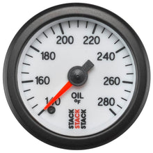 Load image into Gallery viewer, AutoMeter Gauges Autometer Stack 52mm 140-280 Deg F 1/8in NPTF Male Pro Stepper Motor Oil Temp Gauge - White
