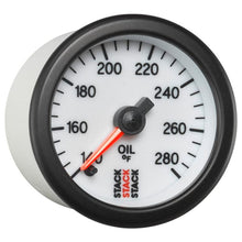 Load image into Gallery viewer, AutoMeter Gauges Autometer Stack 52mm 140-280 Deg F 1/8in NPTF Male Pro Stepper Motor Oil Temp Gauge - White
