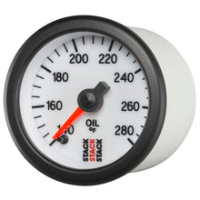 Load image into Gallery viewer, AutoMeter Gauges Autometer Stack 52mm 140-280 Deg F 1/8in NPTF Male Pro Stepper Motor Oil Temp Gauge - White
