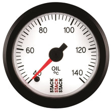 Load image into Gallery viewer, AutoMeter Gauges Autometer Stack 52mm 40-140 Deg C 1/8in NPTF Male Pro Stepper Motor Oil Temp Gauge - White
