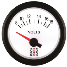 Load image into Gallery viewer, AutoMeter Gauges Autometer Stack 52mm 8-18V Electric Battery Voltage Gauge - White
