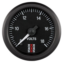 Load image into Gallery viewer, AutoMeter Gauges Autometer Stack 52mm 8-18V Pro Stepper Motor Battery Voltage Gauge - Black
