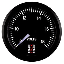 Load image into Gallery viewer, AutoMeter Gauges Autometer Stack 52mm 8-18V Pro Stepper Motor Battery Voltage Gauge - Black
