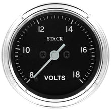 Load image into Gallery viewer, AutoMeter Gauges Autometer Stack 52mm 8-18V Pro Stepper Motor Battery Voltage Gauge - Classic
