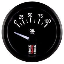 Load image into Gallery viewer, AutoMeter Gauges Autometer Stack Instruments 52mm 0-100 PSI 1/8in NPTF Electronic Oil Pressure Gauge - Black
