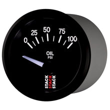 Load image into Gallery viewer, AutoMeter Gauges Autometer Stack Instruments 52mm 0-100 PSI 1/8in NPTF Electronic Oil Pressure Gauge - Black
