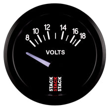 Load image into Gallery viewer, AutoMeter Gauges Autometer Stack Instruments 52mm 8-18V Electric Battery Voltage Gauge - Black

