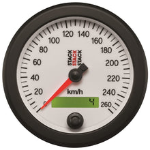 Load image into Gallery viewer, AutoMeter Gauges Autometer Stack Instruments 88MM 0-260 KM/H Programmable Speedometer - White
