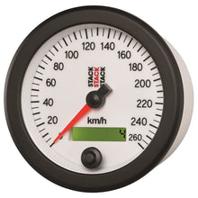 Load image into Gallery viewer, AutoMeter Gauges Autometer Stack Instruments 88MM 0-260 KM/H Programmable Speedometer - White
